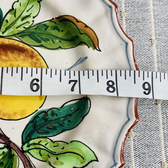 Vintage Italy Plate Dish 8.5" FRUIT 90s Peach Farmhouse - Picture 5 of 5